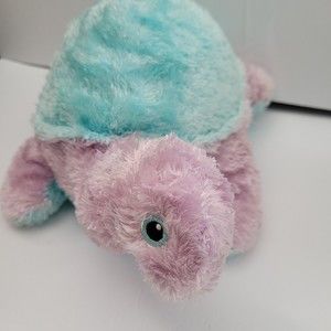 Ty Baby Pluffies 2002 Turtle Rattle Plush Purple Green